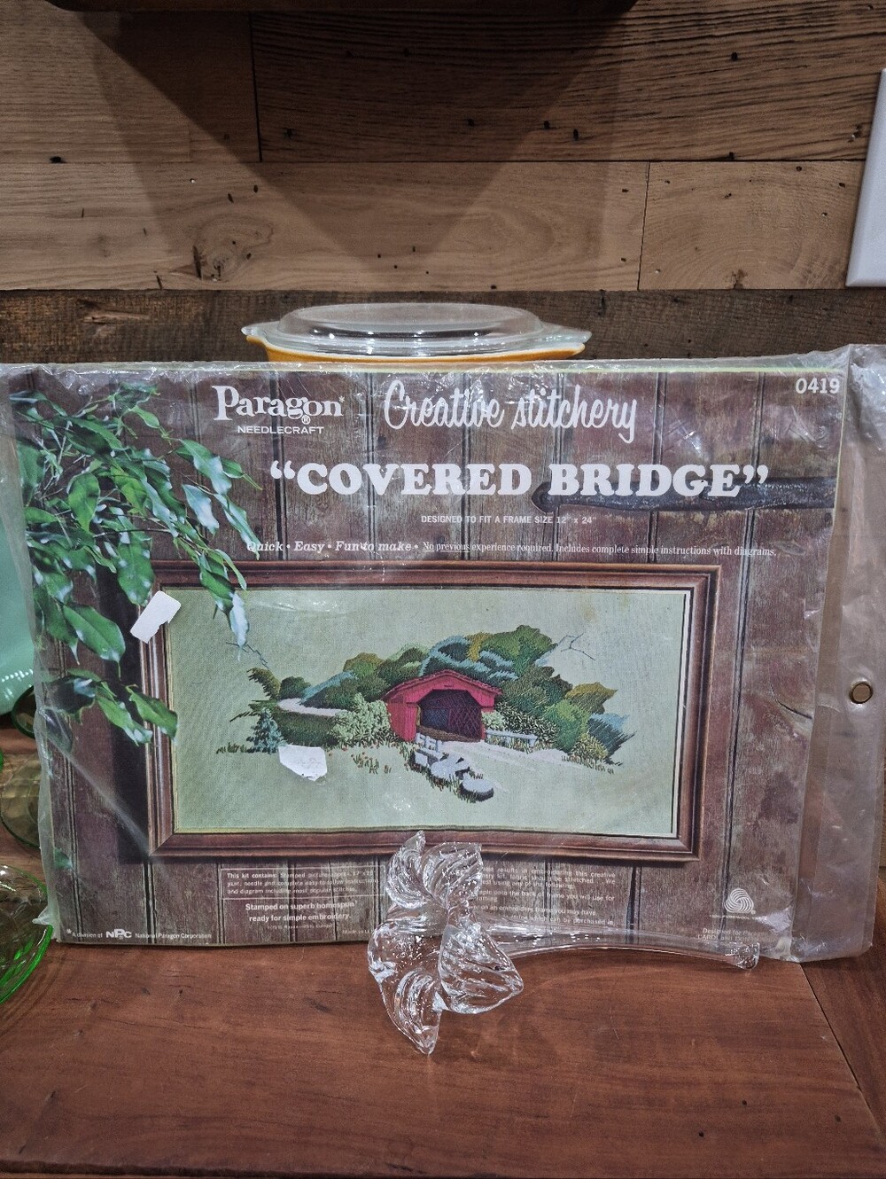 Vintage Paragon Cross Stitch Kit "Covered Bridge" Large 12" X 24" Needlework